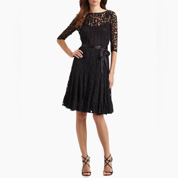 Teri Jon by Rickie Freeman Lace Pintuck Dress size 14 - Picture 3 of 13